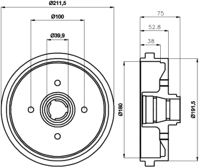 63905 BEHR/HELLA/PAGID Тормозной барабан