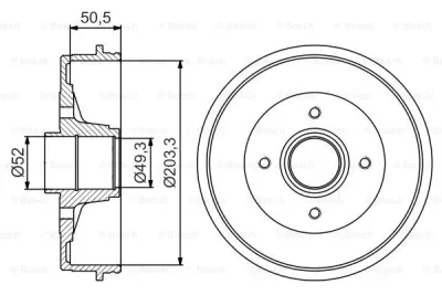 0 986 477 197 BOSCH Тормозной барабан