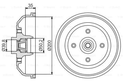 0 986 477 256 BOSCH Тормозной барабан