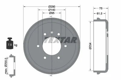 Тормозной барабан TEXTAR 94016800