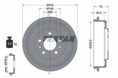 Тормозной барабан TEXTAR 94028300