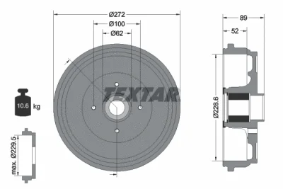 Тормозной барабан TEXTAR 94038900