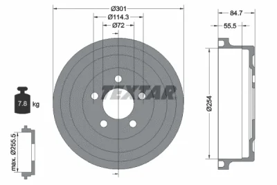 94040100 TEXTAR Тормозной барабан