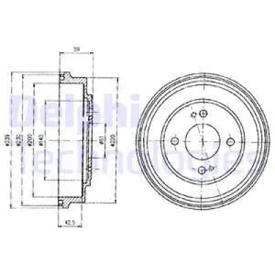 BF208 DELPHI Тормозной барабан