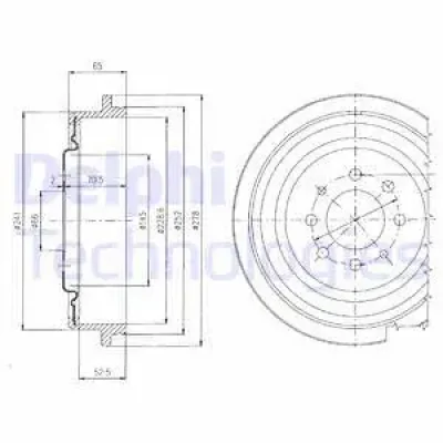 BF273 DELPHI Тормозной барабан