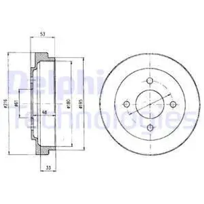 BF303 DELPHI Тормозной барабан