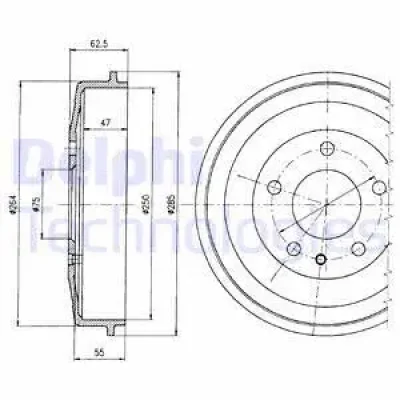 BF323 DELPHI Тормозной барабан