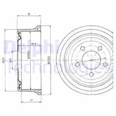 BF364 DELPHI Тормозной барабан