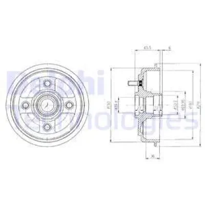 BF434 DELPHI Тормозной барабан