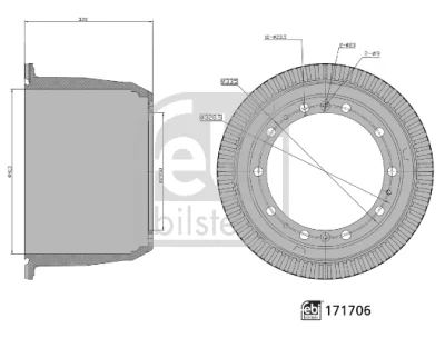 171706 FEBI Тормозной барабан