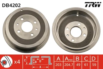 Тормозной барабан TRW DB4202