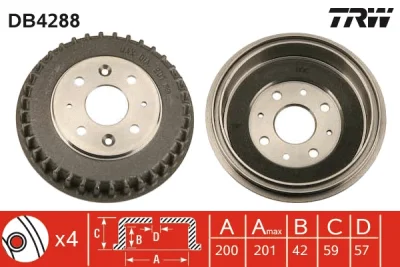 Тормозной барабан TRW DB4288