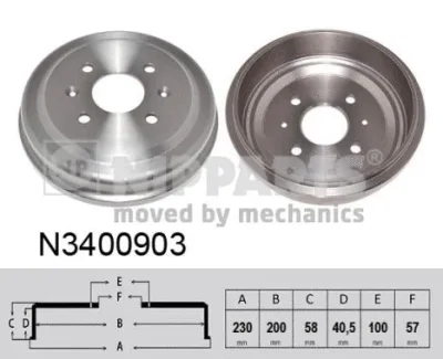 N3400903 NIPPARTS Тормозной барабан