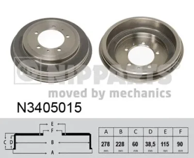 N3405015 NIPPARTS Тормозной барабан