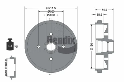 BDM1005 BENDIX Braking Тормозной барабан