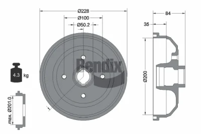 BDM1012 BENDIX Braking Тормозной барабан