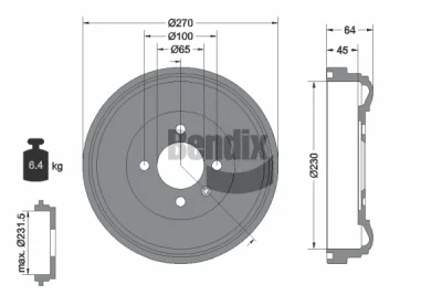 BDM1017 BENDIX Braking Тормозной барабан