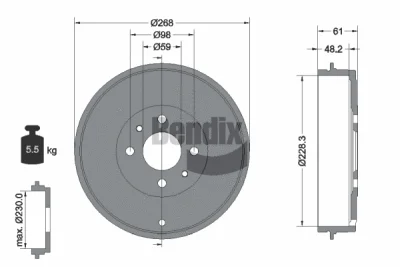 BDM1024 BENDIX Braking Тормозной барабан