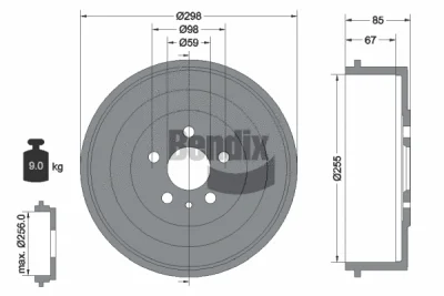 BDM1030 BENDIX Braking Тормозной барабан