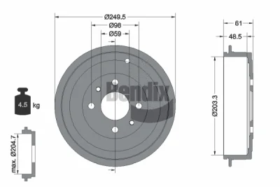 BDM1042 BENDIX Braking Тормозной барабан