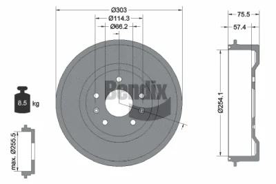 BDM1089 BENDIX Braking Тормозной барабан