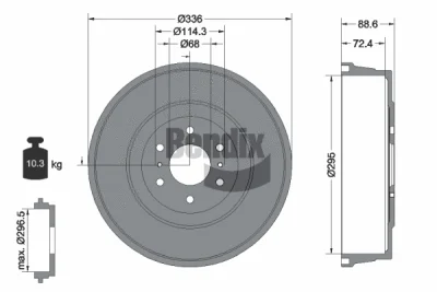 BDM1165 BENDIX Braking Тормозной барабан