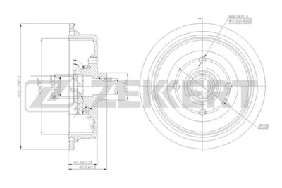 Тормозной барабан ZEKKERT BS-5065