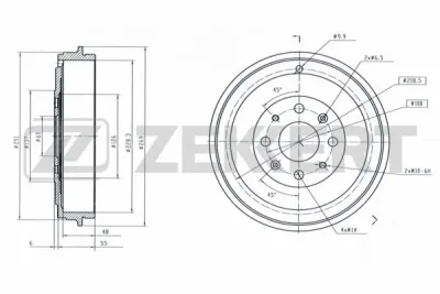 Тормозной барабан ZEKKERT BS-5521