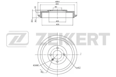 BS-6353 ZEKKERT Тормозной барабан