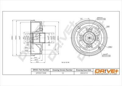 DP1010.11.1698 Dr!ve+ Тормозной барабан