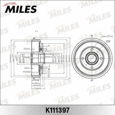 K111397 MILES Тормозной барабан