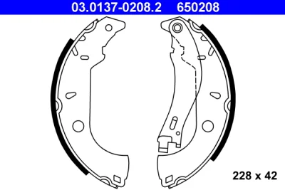 03.0137-0208.2 ATE Комплект тормозных колодок