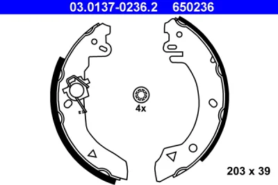 03.0137-0236.2 ATE Комплект тормозных колодок