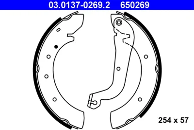 03.0137-0269.2 ATE Комплект тормозных колодок