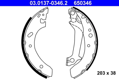 03.0137-0346.2 ATE Комплект тормозных колодок