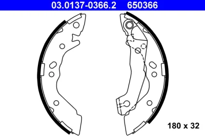 03.0137-0366.2 ATE Комплект тормозных колодок