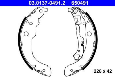 03.0137-0491.2 ATE Комплект тормозных колодок