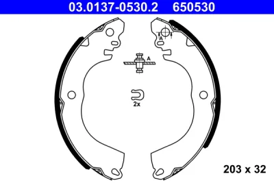 03.0137-0530.2 ATE Комплект тормозных колодок