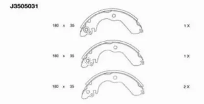 J3505031 NIPPARTS Комплект тормозных колодок