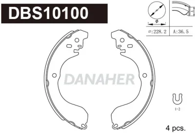 DBS10100 DANAHER Комплект тормозных колодок