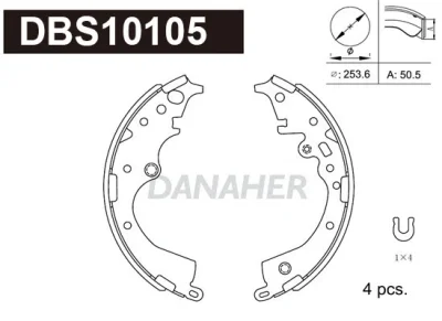 DBS10105 DANAHER Комплект тормозных колодок
