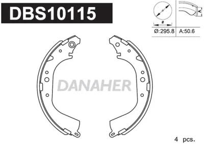 DBS10115 DANAHER Комплект тормозных колодок