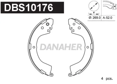 DBS10176 DANAHER Комплект тормозных колодок