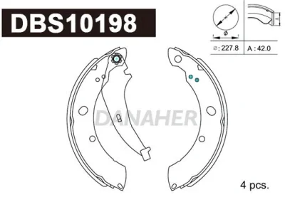 DBS10198 DANAHER Комплект тормозных колодок