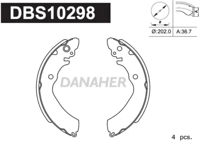 DBS10298 DANAHER Комплект тормозных колодок