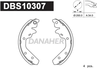 DBS10307 DANAHER Комплект тормозных колодок