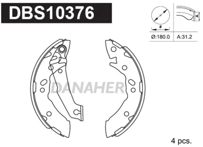 DBS10376 DANAHER Комплект тормозных колодок
