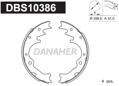 DBS10386 DANAHER Комплект тормозных колодок