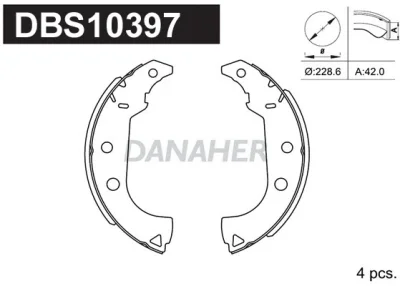 DBS10397 DANAHER Комплект тормозных колодок