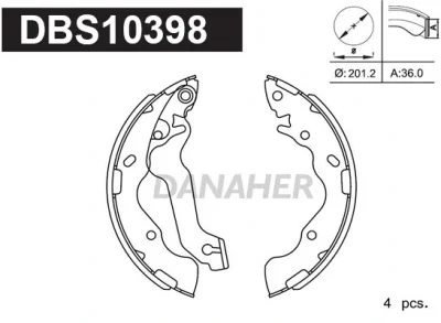 DBS10398 DANAHER Комплект тормозных колодок